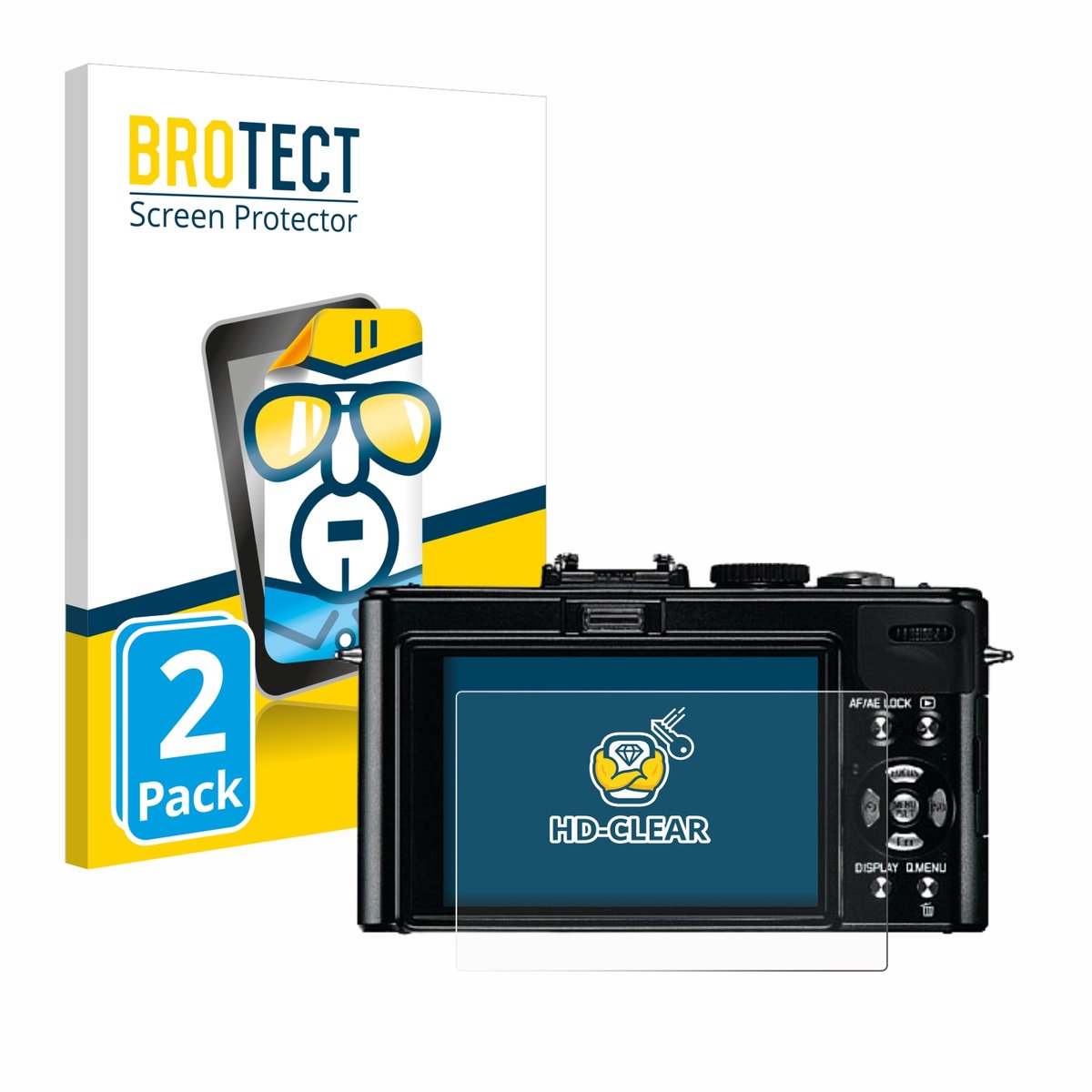 BROTECT - Screenprotector voor Leica D-Lux 5 - Folie Beschermfolie transparant 2 Stuks