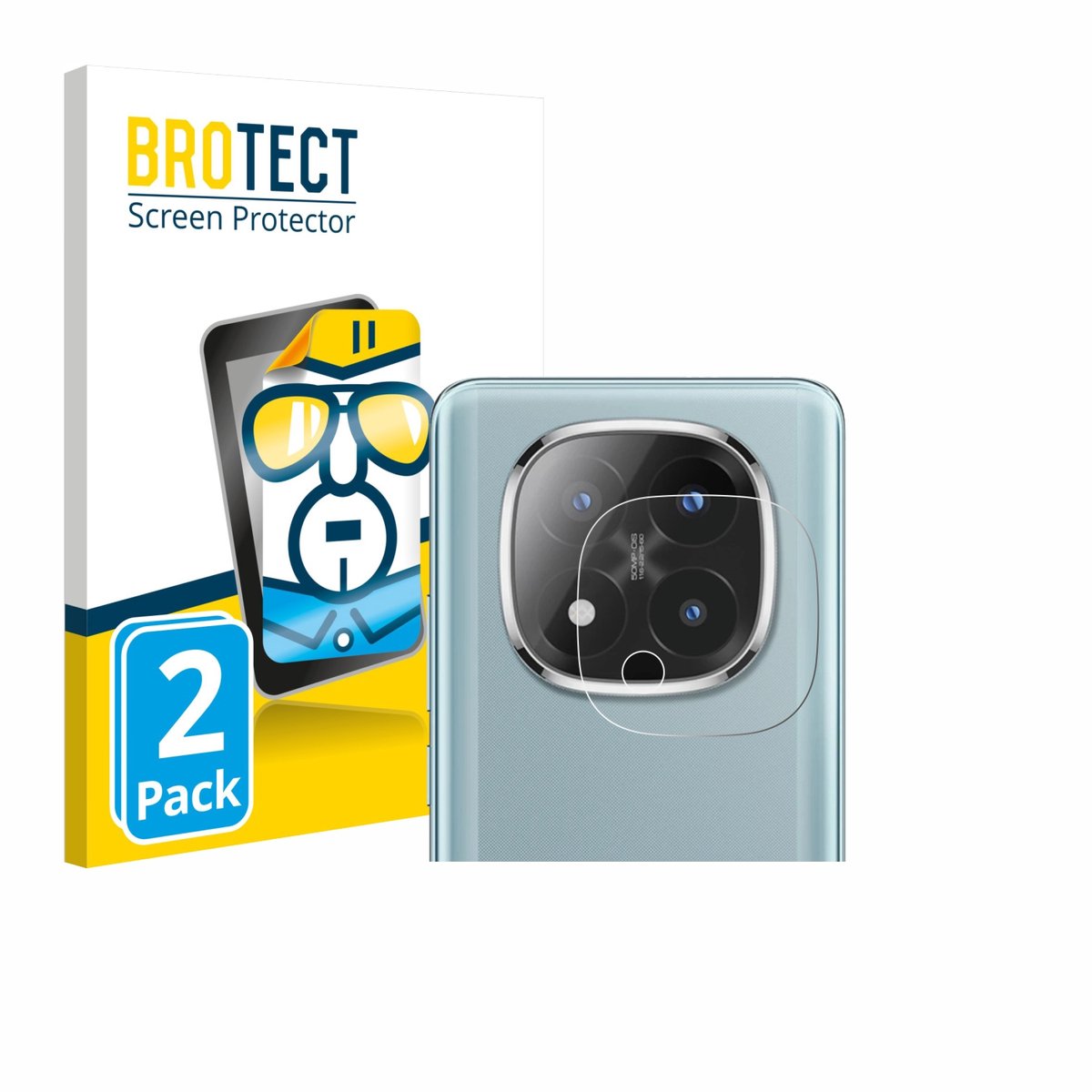 BROTECT - Screenprotector voor Xiaomi Redmi Note 14 Pro Plus 5G (ALLEEN Camera Lens) - Folie Beschermfolie transparant 2 Stuks