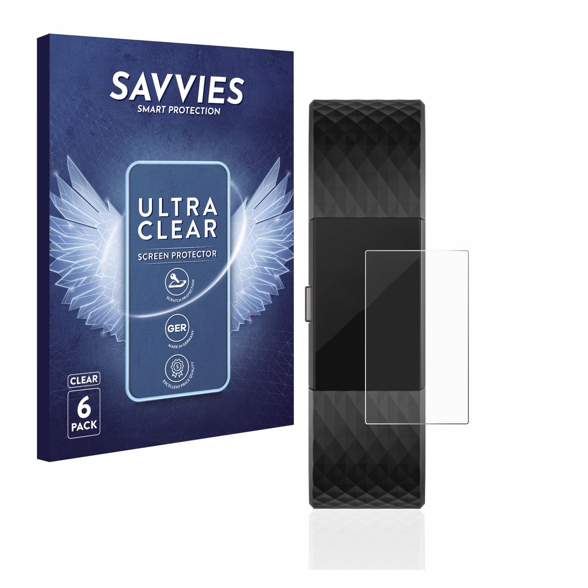 Savvies - Screenprotector voor Fitbit Charge 2 - Folie Beschermfolie transparant 6 Stuks