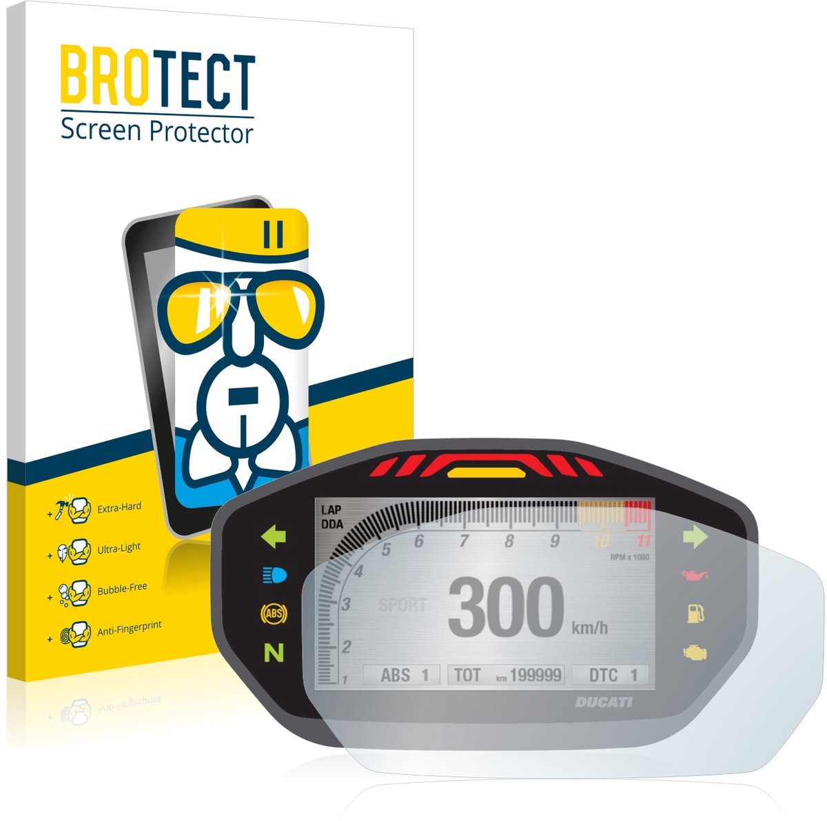 Screenprotector voor Ducati Monster 1200 Colour-TFT-Display Beschermglas transparant