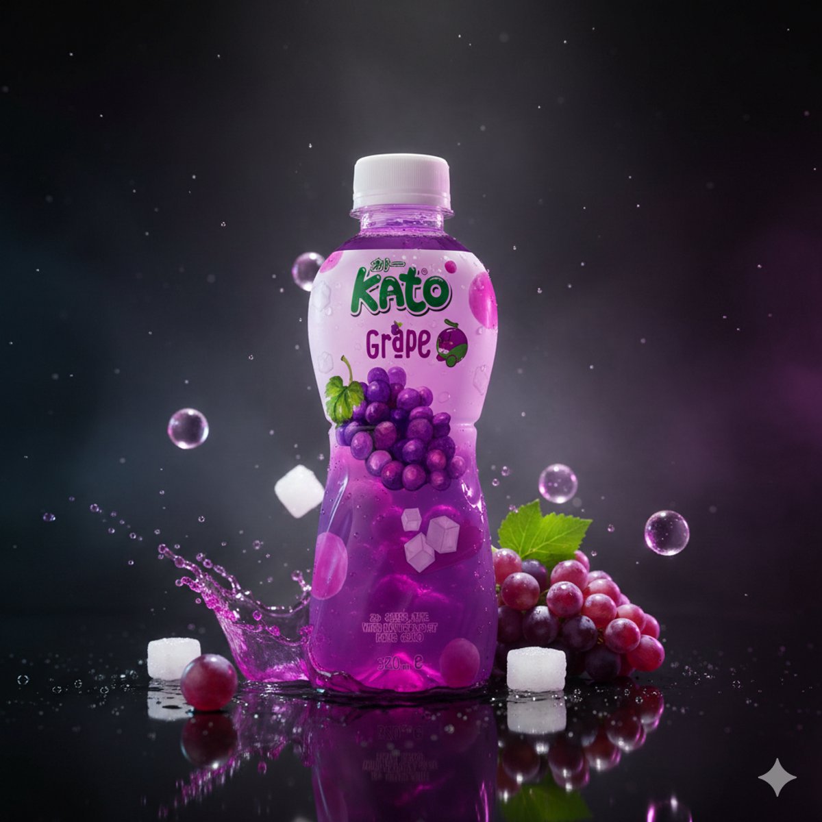 KATO Druivendrank met Nata De Coco – 24 x 320 ml – Tropische Frisdrank met Kokosgelei