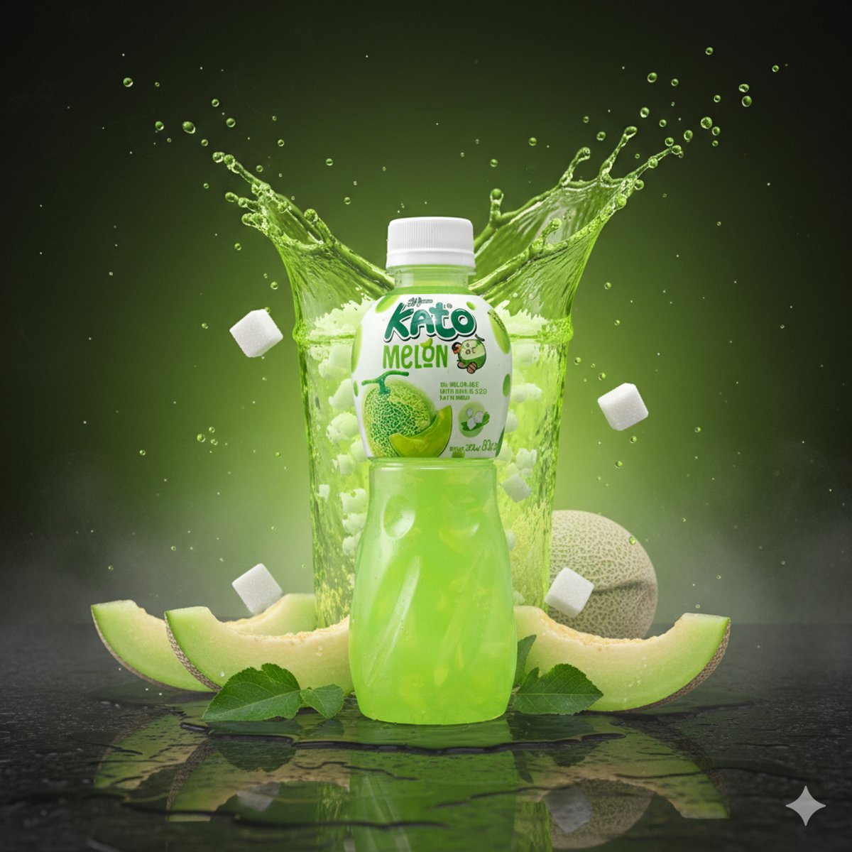 KATO Meloendrank met Nata De Coco – 24 x 320 ml – Tropische Vruchtendrank