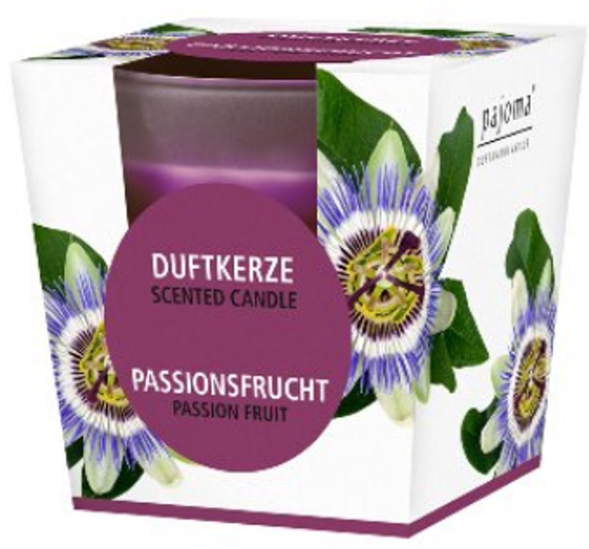 Geurkaars in Glas Passionfruit - Pajoma | 1x 120g - Lente Zomer Geur | Brandduur: 25 uur