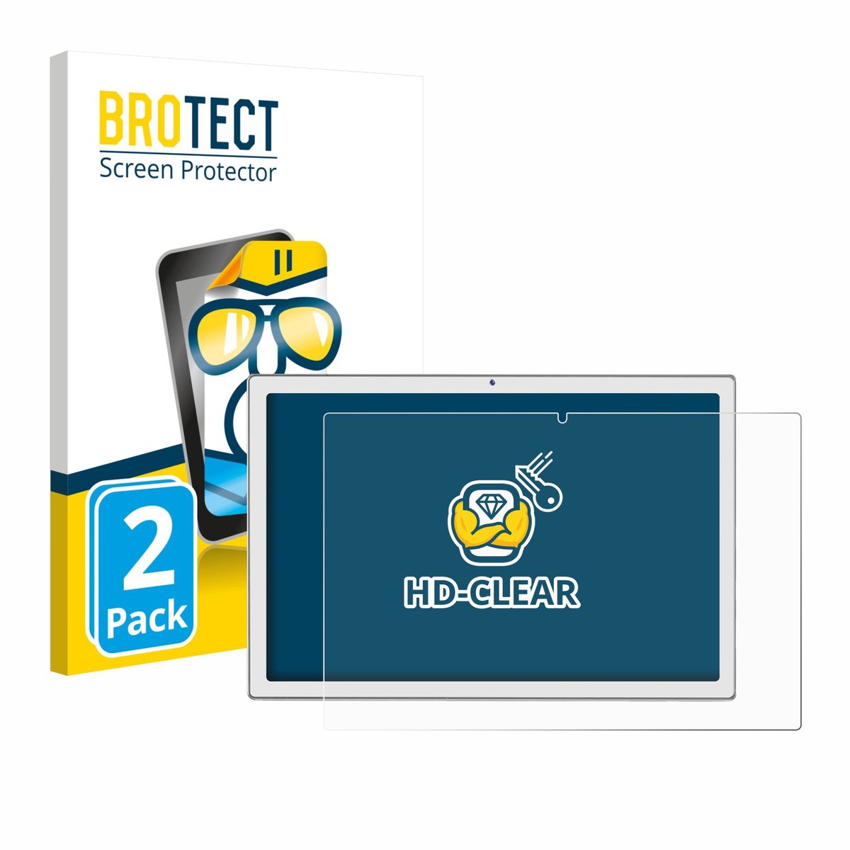 BROTECT - Screenprotector voor KADYBE D105 10.1" - Folie Beschermfolie transparant 2 Stuks