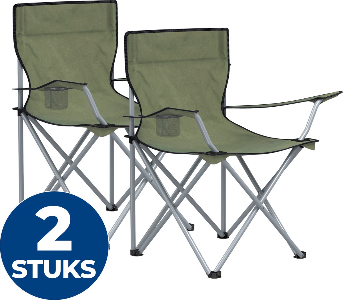 Bol.com ACAZA Campingstoel - Campingstoelen Set van 2 - Strandstoel - BASIC - Draagvermogen 120 kg - Klapstoel - Kampeerstoel - ... aanbieding