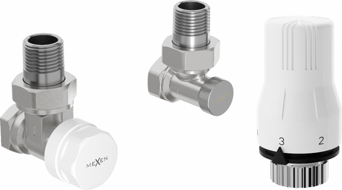 Mexen G02 hoekige thermostaatset, nikkel - W913-012-928-01