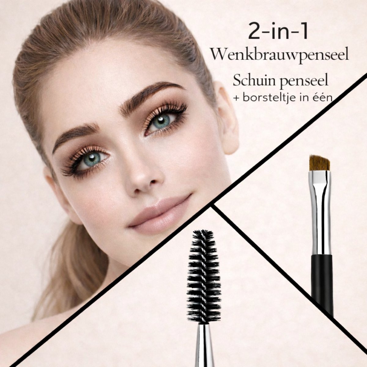 3 Stuks I Dubbele- end Wenkbrauw Borstel Plus Wenkbrauw kam 2 In 1 Brush & Kwast
