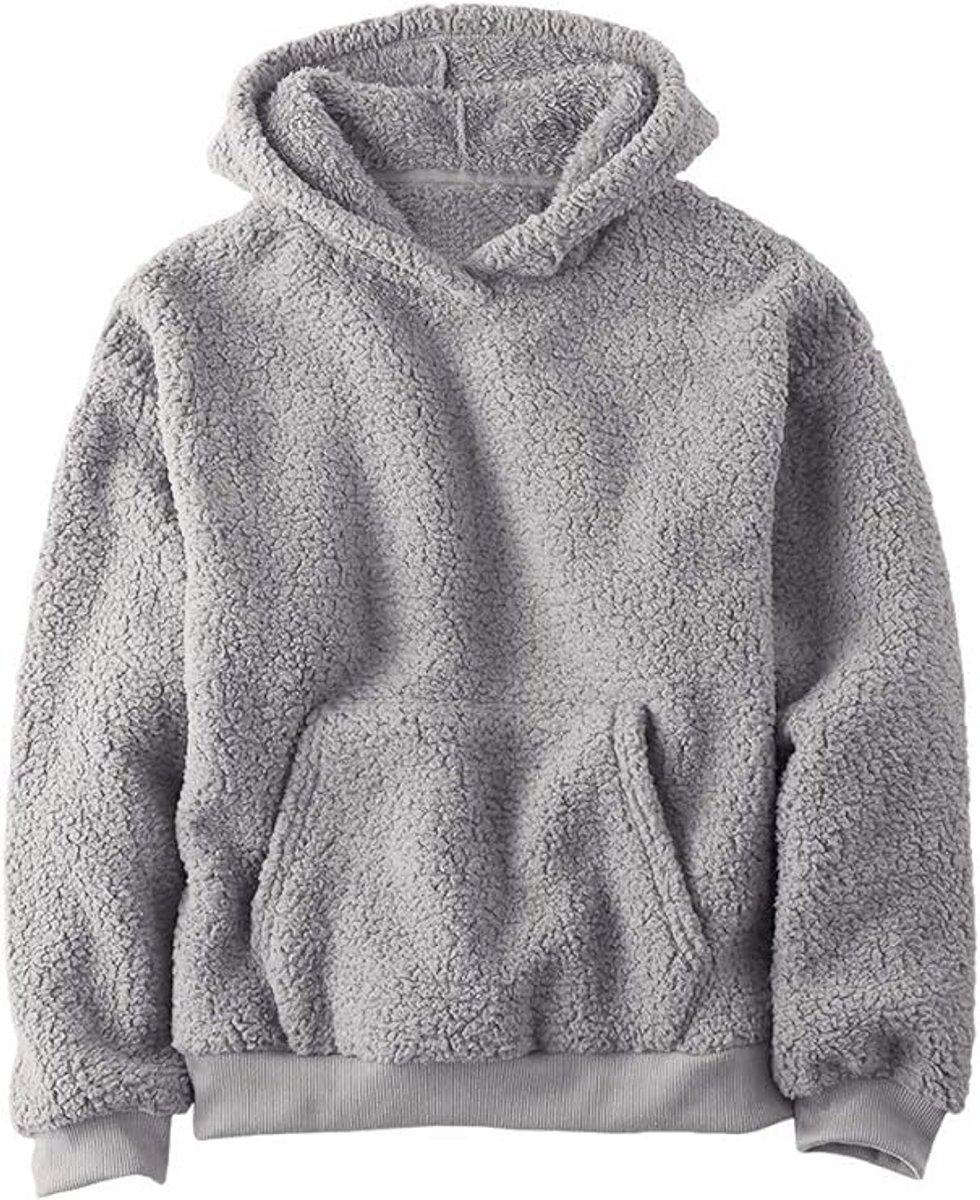 Haloumoning Capuchontrui voor kinderen, teddy, fleece, hoodie, uniseks, warm, sherpa, sweatshirt, meisjes, jongens, winter, pluche, pullover met zakken