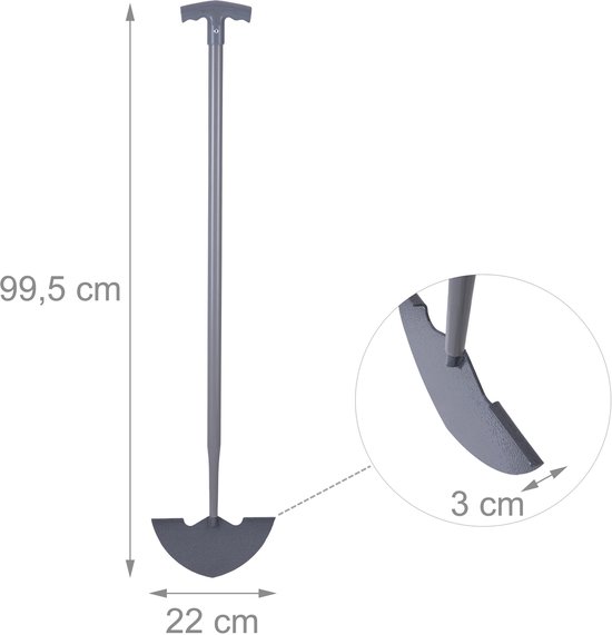 Graskantensnijder - zilver - 22x99,5x3 cm - met handgreep van Merkloos	 — afbeelding 3