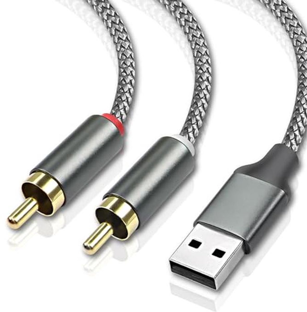 USB naar 2RCA Audio Kabel - 2M Y Splitter voor PC en Versterker