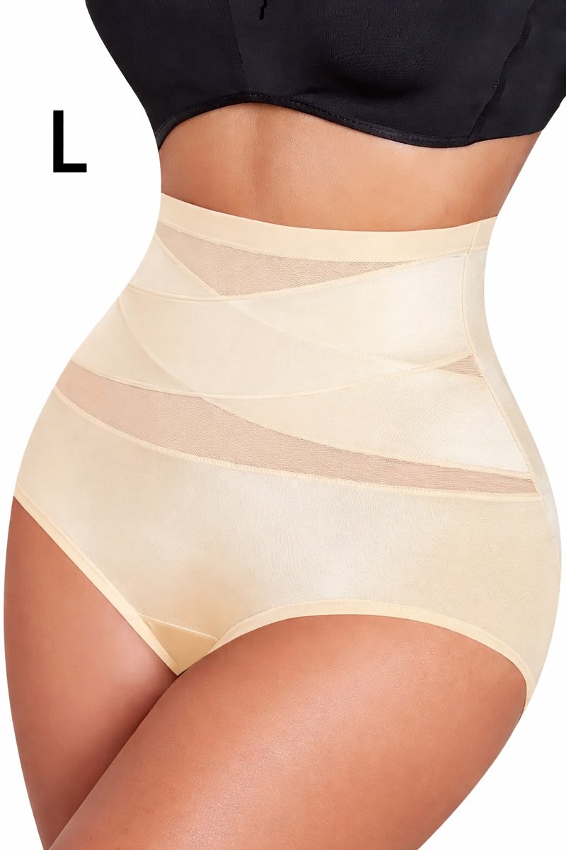Cheaperito Corrigerend Ademend Ondergoed Met Hoge Taille Voor Dames | Heupliftende Bodyshaper Slipje I Tailletrimmers I Correctie Buik Ondergoed | Maat L I Beige