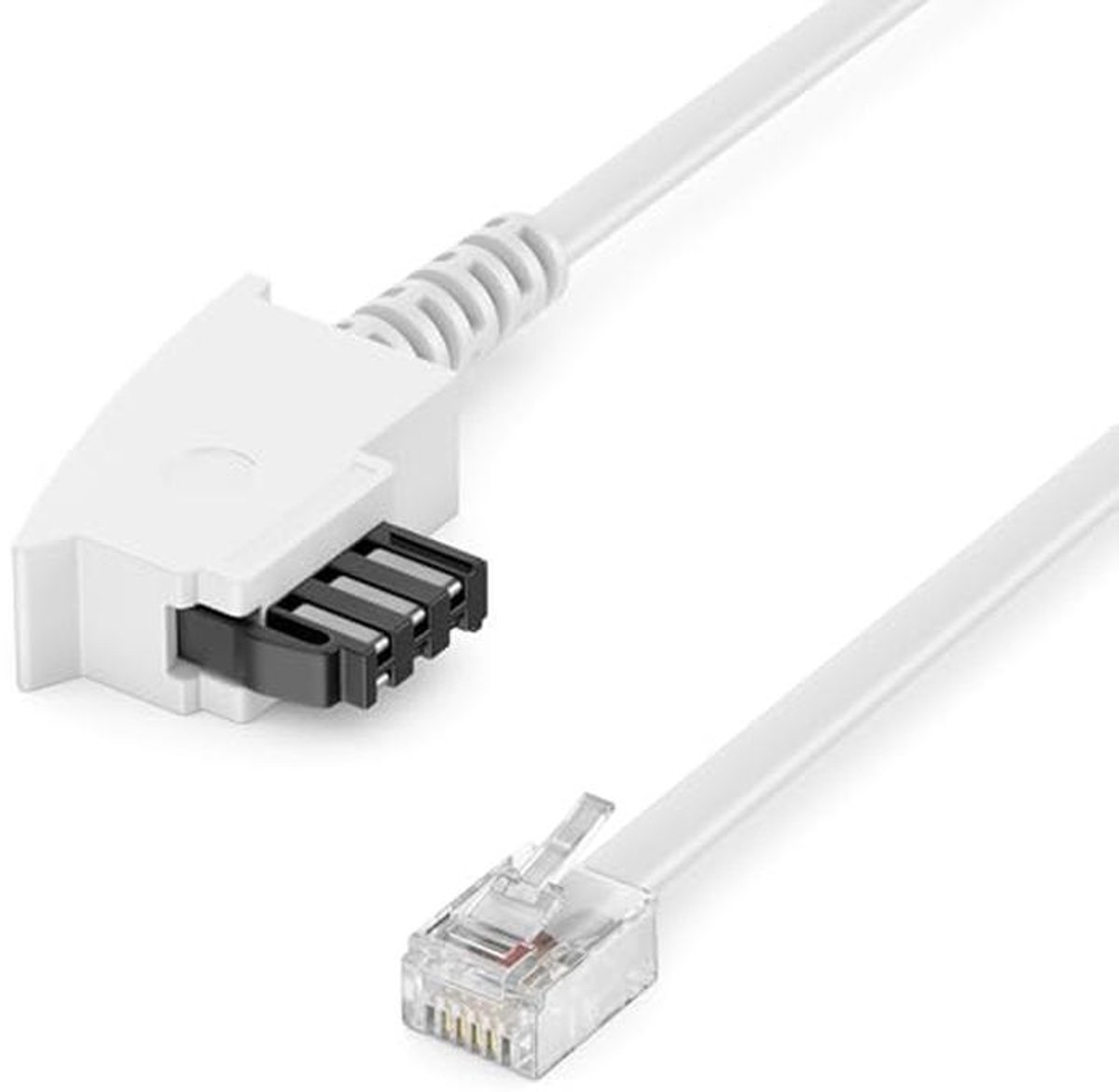Telefoonkabel 2m TAE-F naar RJ11 6P4C voor Analoge Apparaten - Wit
