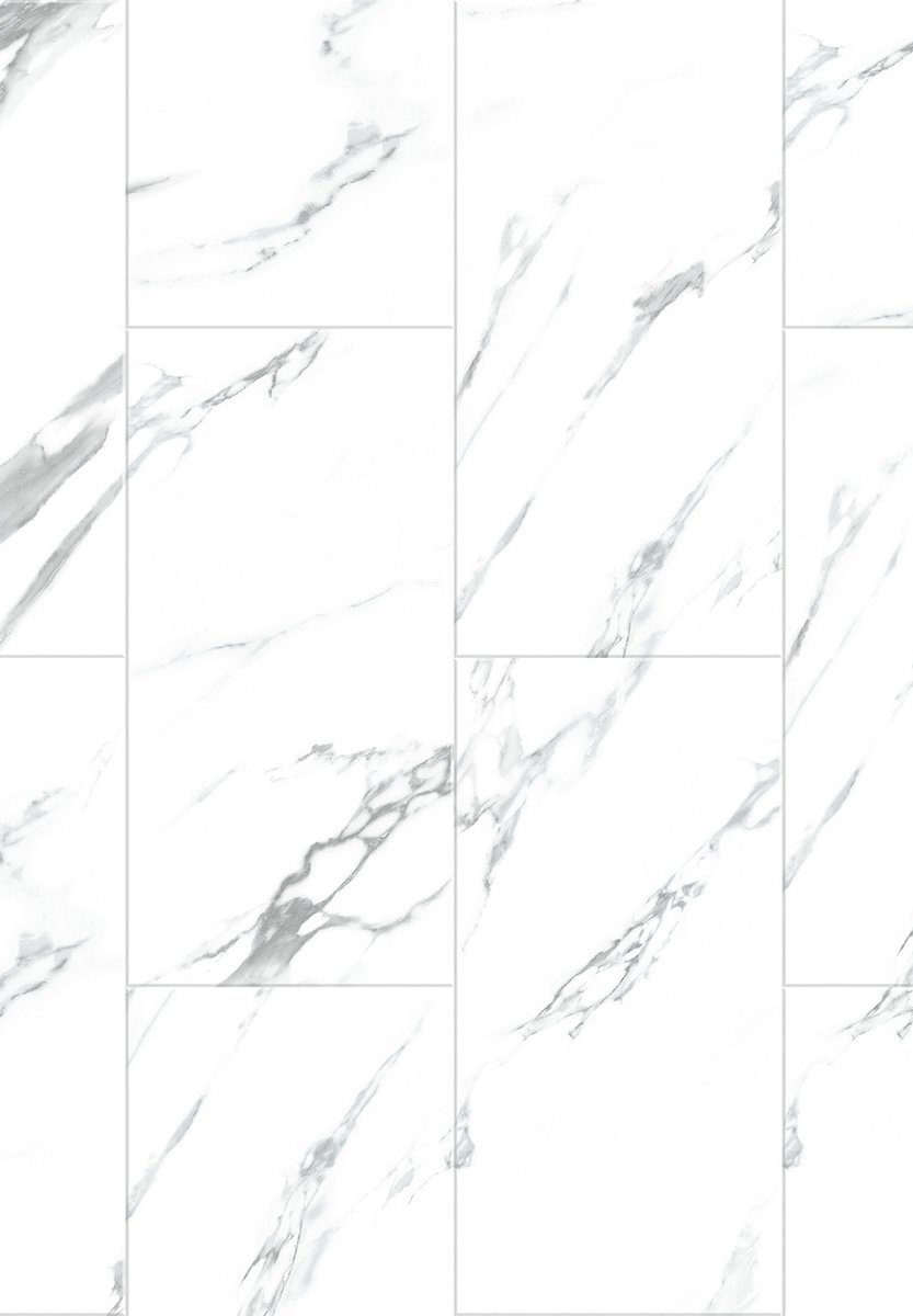 Mexen Glacier White vinyl panelen 610 x 305 mm LVT Dryback 2,5 mm, onderlaag, 4 V-Voeg, Jazz White - F1451-0610-305-255-4V1-01