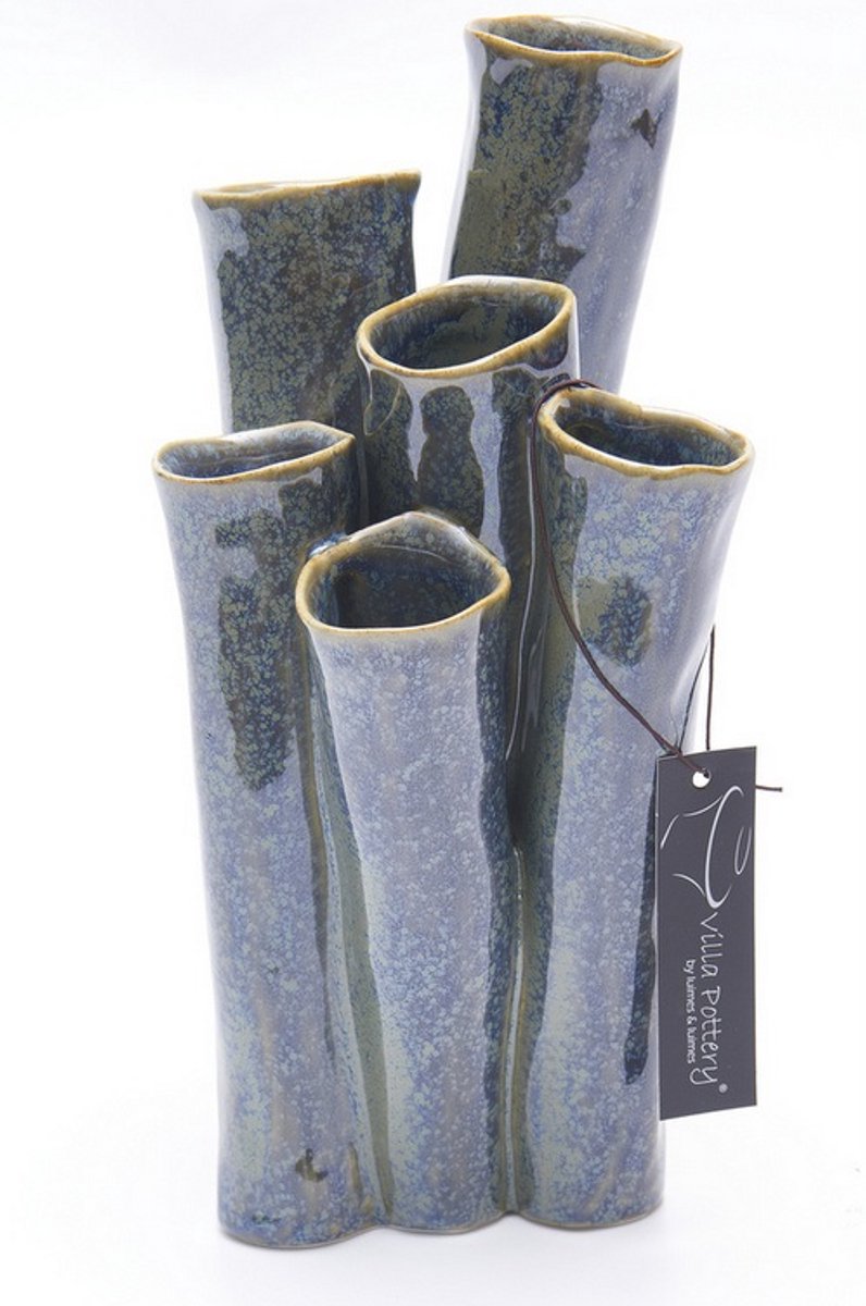 Villa Pottery Vaas - Villa Pottery - Decoratie - Woondecoratie - porselein - waterdicht - New Juul 1_3 Blue reactive Blauw