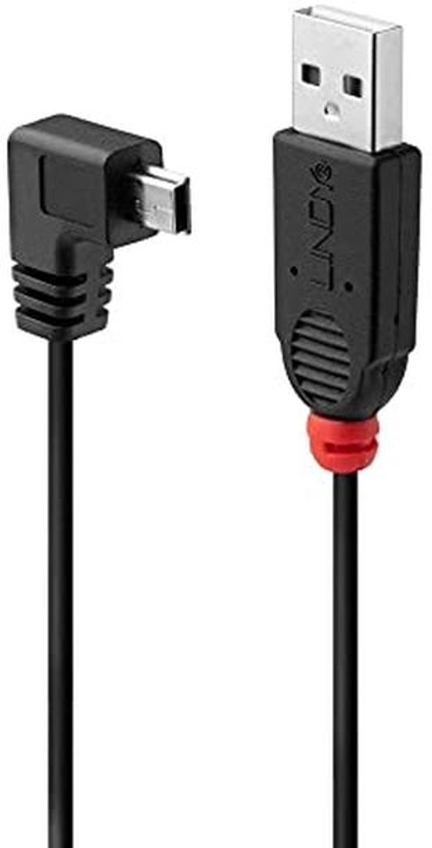 USB 2.0-kabel 0,5 m Type A naar Mini-B met 90 graden connector