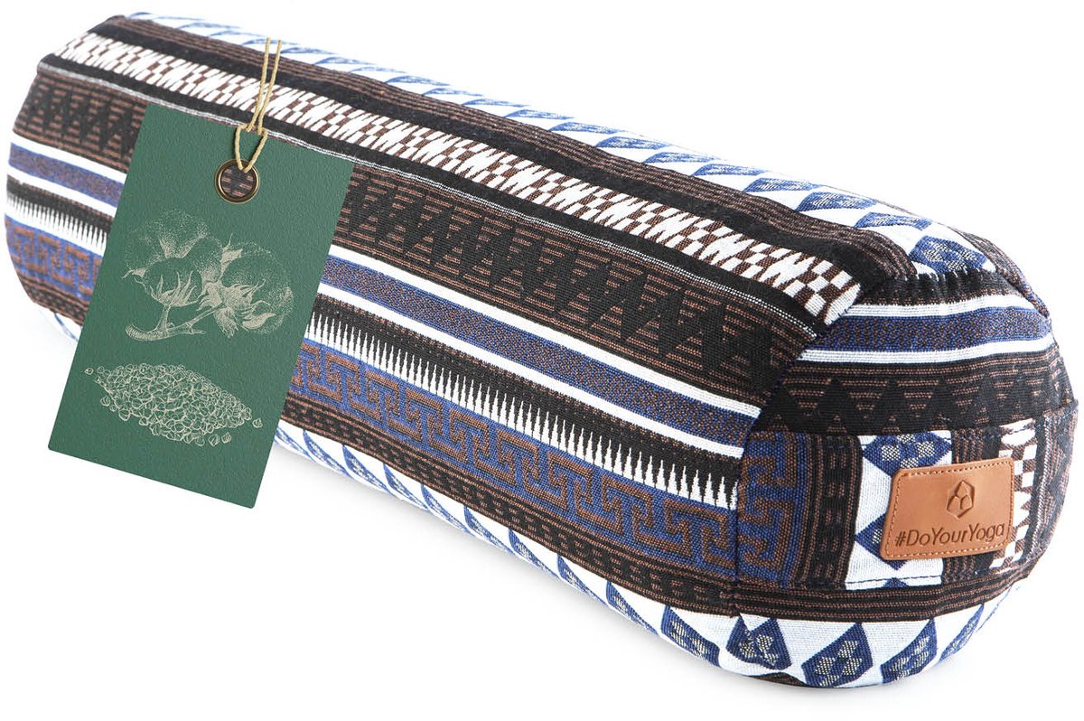 #DoYourYoga Tarik Cilinder yogabolster met bio-organische boekweit, wasbare overtrek van 100% katoen, 68 cm x 22 cm, yogakussen meditatie /zit /zafukussen voor Yin Yoga