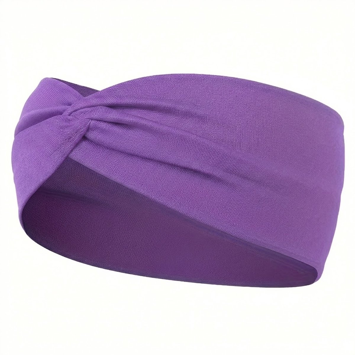 Paars elastische haarband met twistknoop voor dames – brede rekbare hoofdband – modieus en comfortabel haaraccessoire