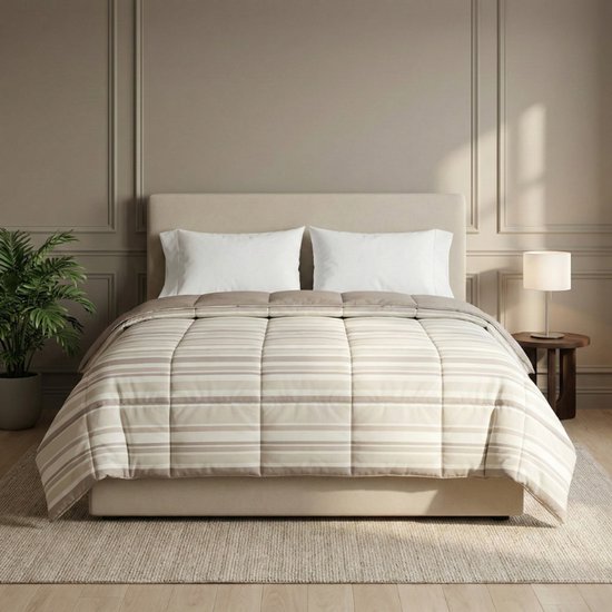 Dekbed-Discounter - Fresh and Co Dekbed Zonder Overtrek 240 x 200 cm - Wasbaar dekbed - Wasbaar op 40 graden - All season dekbed - Beige
