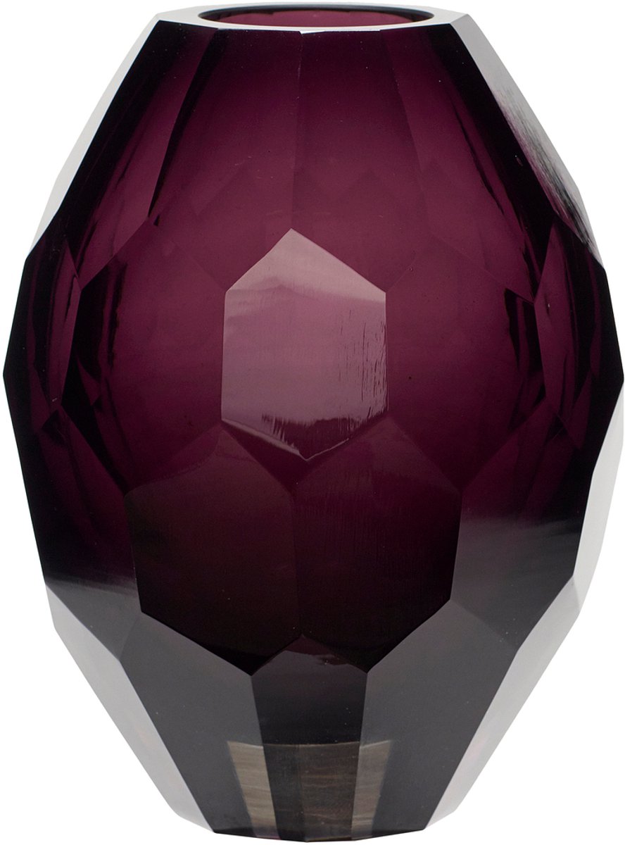 Hübsch vaas Facet Burgundy Bourgondië