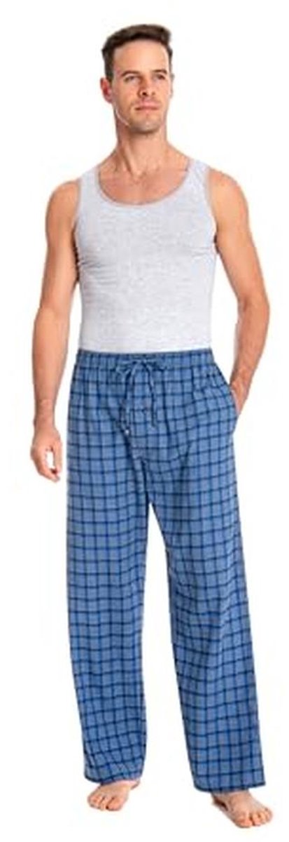 Comfortabele 100% Katoenen Flanellen Pyjama voor Heren met Zakken