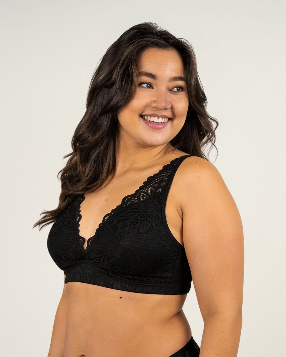 Moodies menstruatie ondergoed - Bralette lace - maat XXL - Zwart