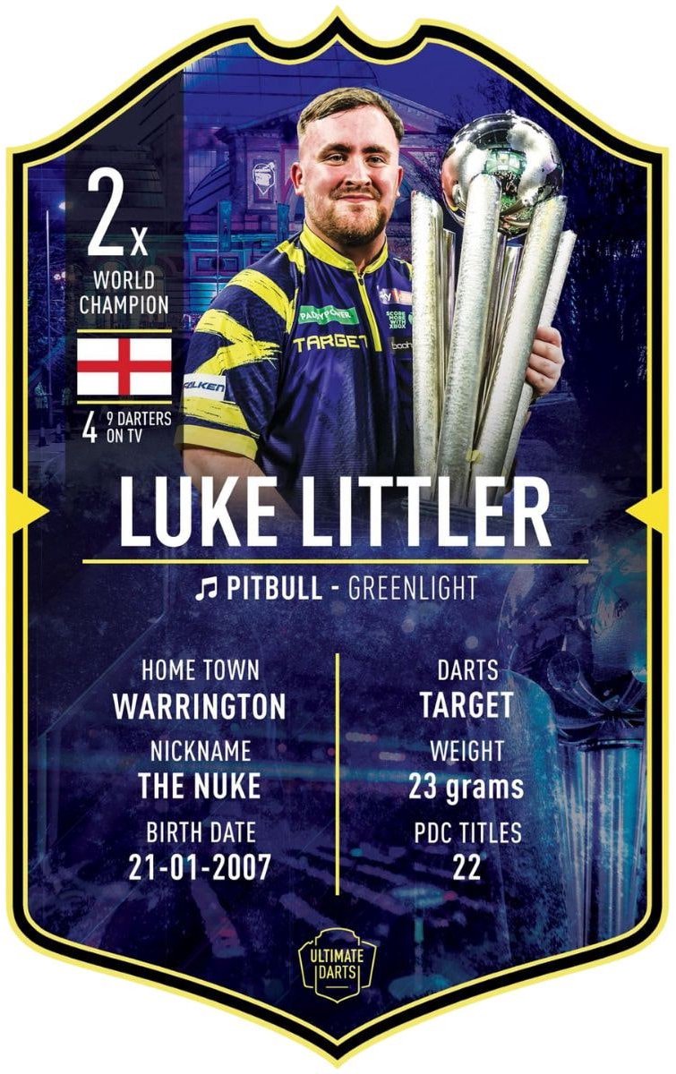 Ultimate Card Luke Littler 2026 2x WC | 37x25 cm