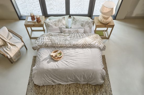 Rivièra Maison Palm Shade dekbedovertrek - Tweepersoons - 200 x 200/220 cm - Naturel van Merkloos — afbeelding 3