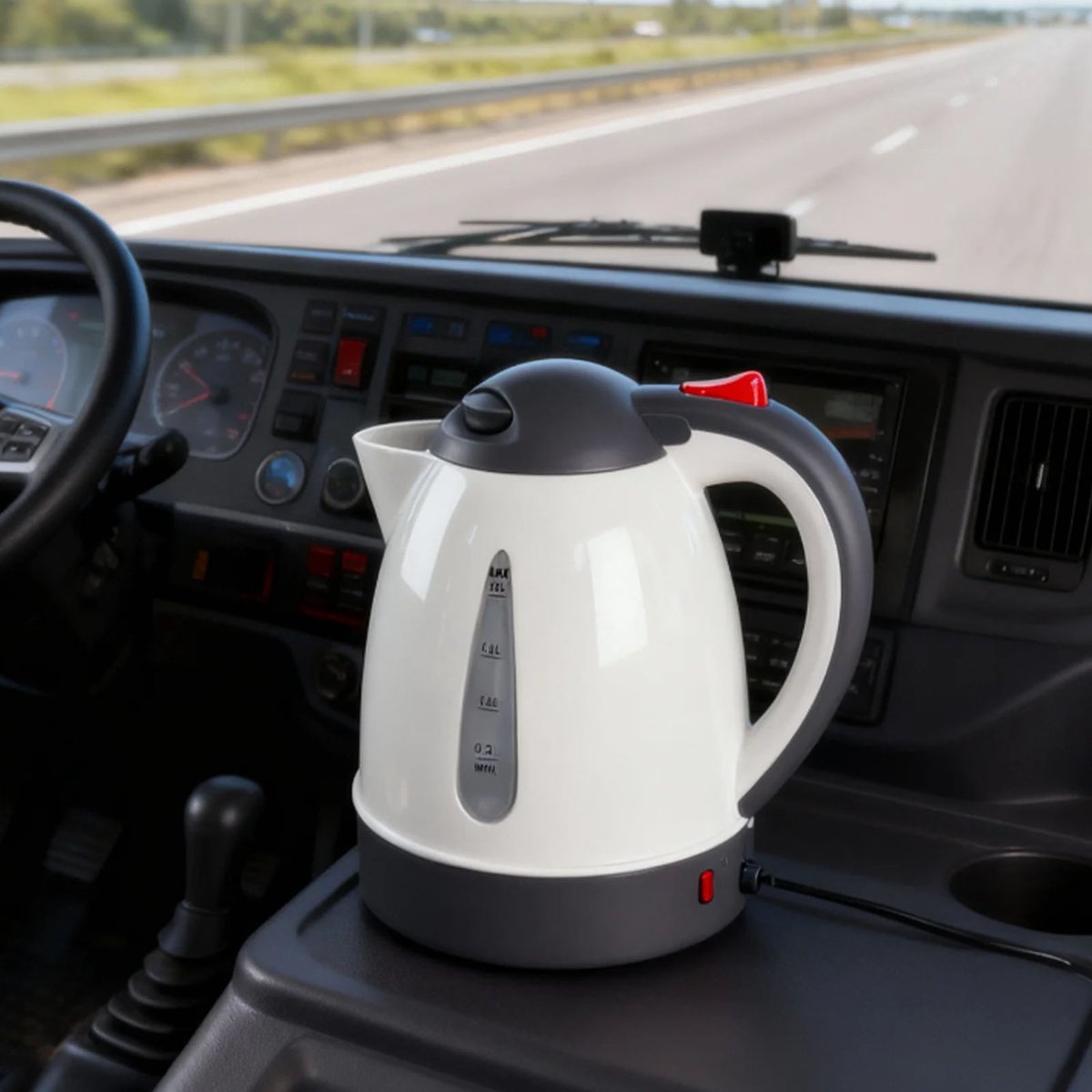 Omabeta Huishoudserie Roestvrij Staal 304 Elektrische Waterkoker met PP - Perzikkleur - 12V 150W