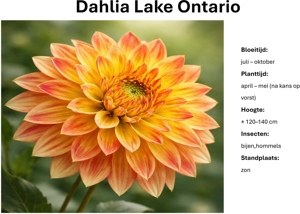Dahlia knollen - Lake Ontario - Geel Oranje Dahlia - 3 knollen