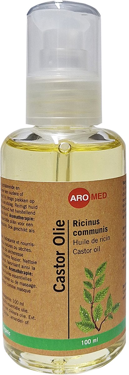 Aromed Castor olie BIO 100ml pompflesje - huidolie - massageolie - basisolie