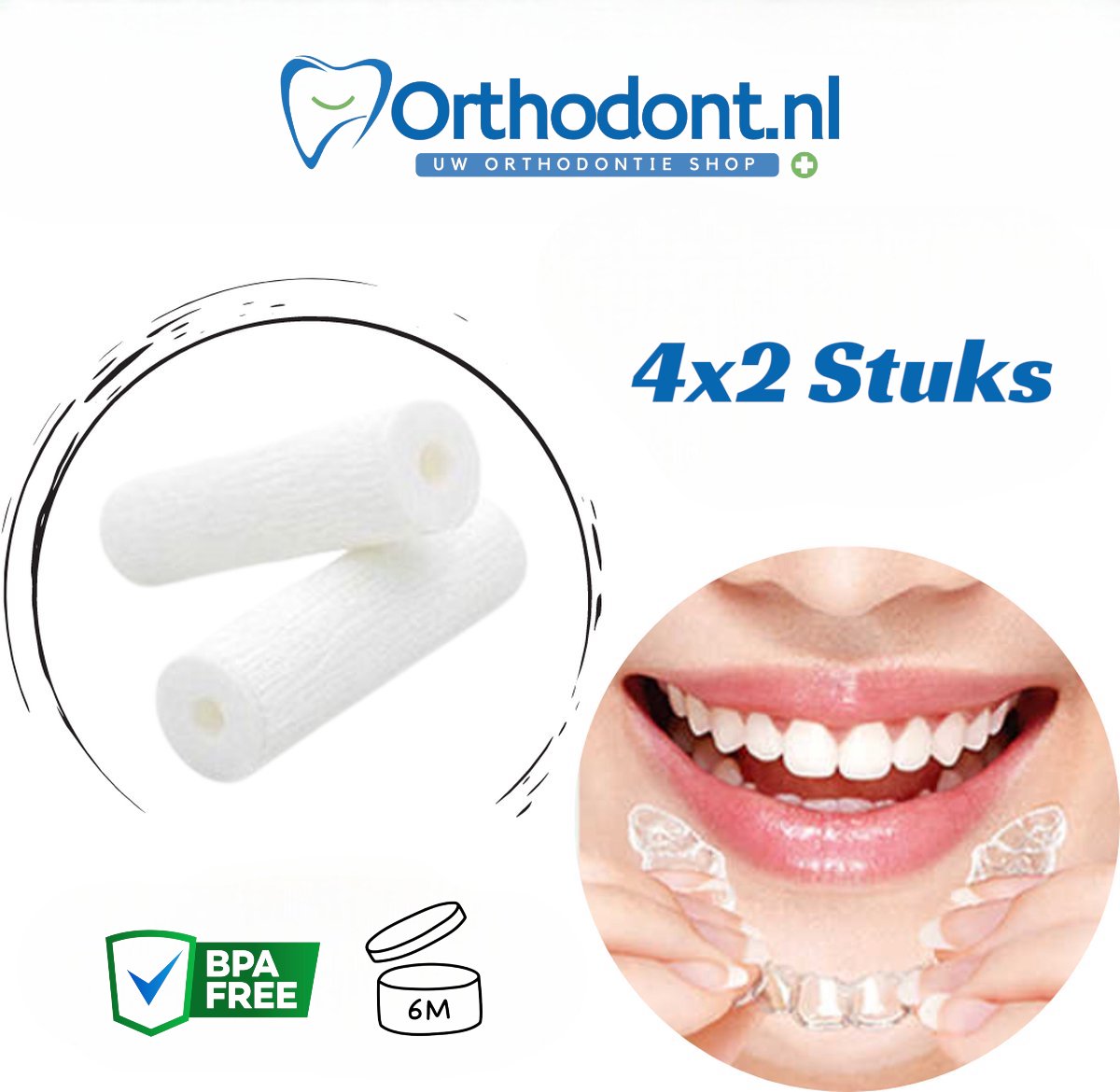 4x2 Orthodontische Chewies Voor Aligner - Orthodontic Chews - Neutraal - Zonder smaak