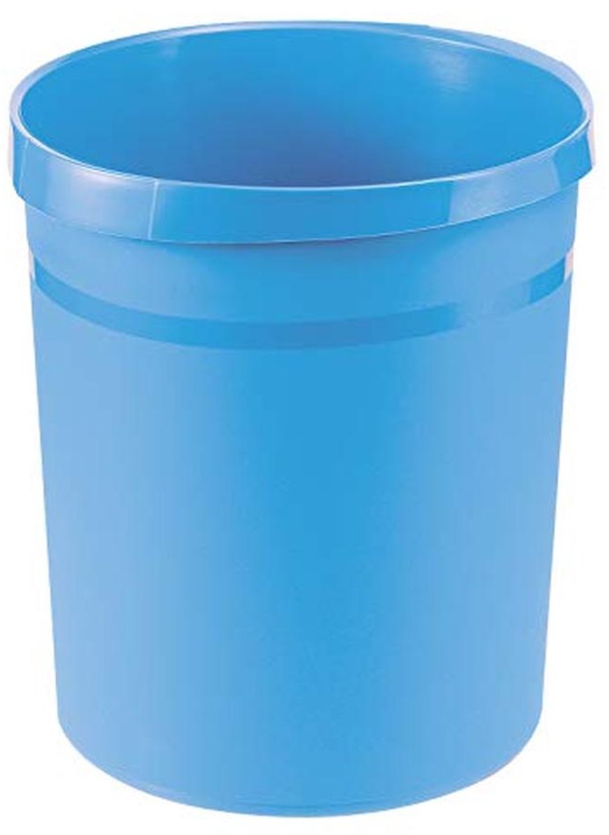 Stijlvolle Prullenbak voor Kantoor, 18 Liter, Lichtblauw, Elegante Afvalemmer