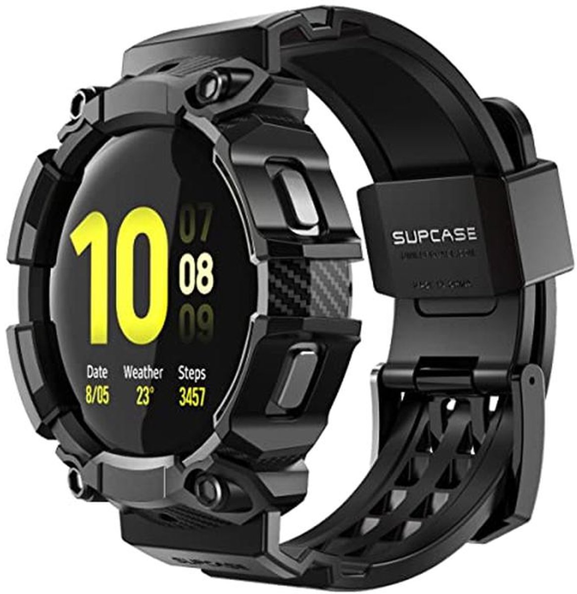 Robuste beschermhoes met armband voor Galaxy Watch 4/5/6 - 44 mm, zwart