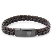 Bruine Geweven Leren Armband