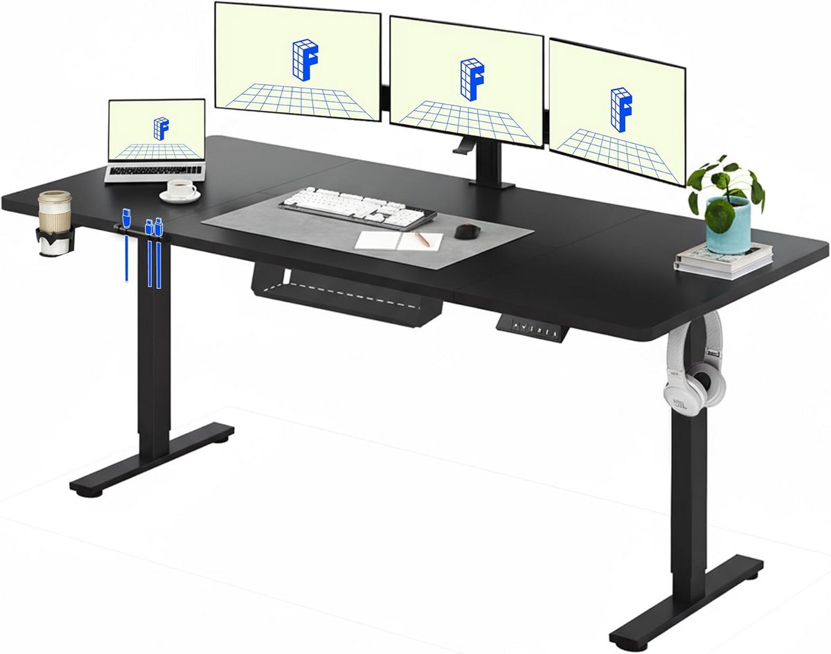 Elektrische Staantafel 200x80cm met Geheugenfunctie en Botsbeveiliging