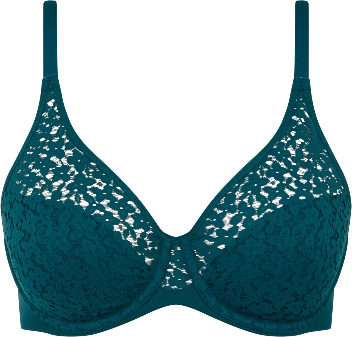 Chantelle EasyFeel Chantelle Beugel Bh - Norah - Volledig kant - stevige bh grote maten - T-shirt bh - 75B - Donkergroen