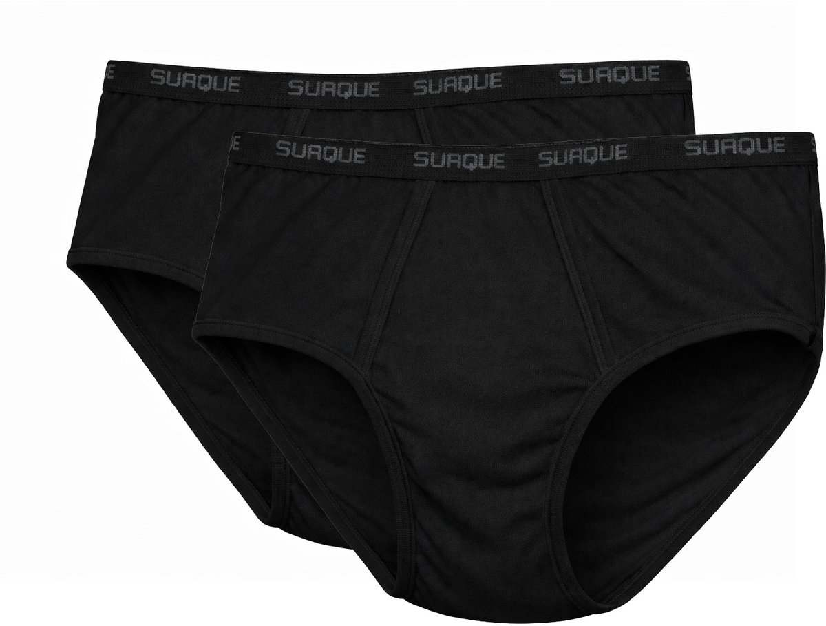 Heren Slip met gulp | SUAQUE Basic Maxi 2pack Zwart - Maat XL