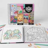 Cozy Cuties Kleurboek voor Volwassenen en Kinderen - Cozy Coloring Book 164 Pagina's - 4 Thema's - Ringband - 20x20 cm - Joya Creative
