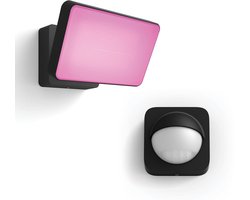 Philips Hue Discover Verstraler (Zwart) – Buitenlamp met Bewegingssensor – Wit en Gekleurd Licht – Incl. Hue Bewegingssensor voor Buiten – Hue White and Color Ambiance