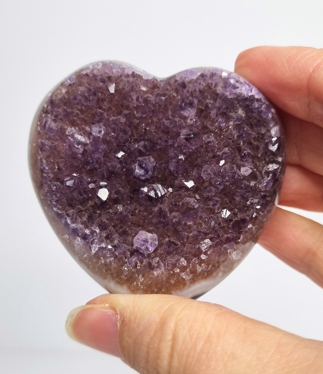 ThaleiaDesign - Amethist hart met agaat - Edelstenen en Mineralen - amethist - Spiritualiteit - Woondecoratie - valentijn - liefde - cadeau - valentijn cadeautje vrouw