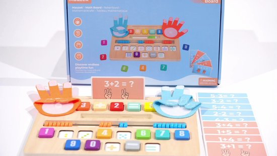 Mauzek® Dubbelzijdig Rekenbord - Montessori speelgoed - Rekenen - Houten speelgoed - Schrijven - Getallen - Cijfers leren - Educatief speelgoed -Sensorisch speelgoed - Peuter speelgoed - Jongens - Meisjes - Kind - 3 jaar - 4 jaar - 5 jaar - 6 jaar