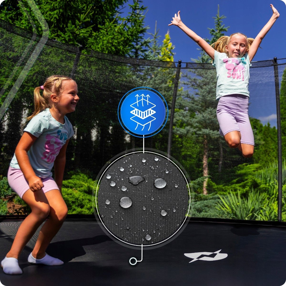 Thunder Trampoline 183 cm – Ronde Tuintrampoline – Max. 150 kg – Met Ladder – Zwart — afbeelding 7