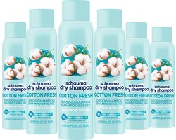 Schauma Droogshampoo Cotton Fresh - Haarstyling - Frisheid en Volume zonder witte restjes - Katoenzaadolie - Voor Normaal Tot Vet Haar - 6x 150 ml - Voordeelverpakking