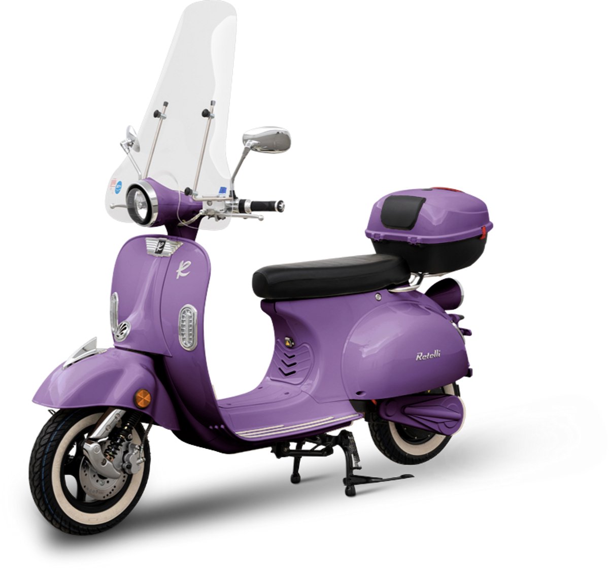 E-scooter - Retelli Vecchio Classico 20ah - paars - Keuze: Brom/snor - retro - incl kenteken, tenaamstelling en rijklaar maken