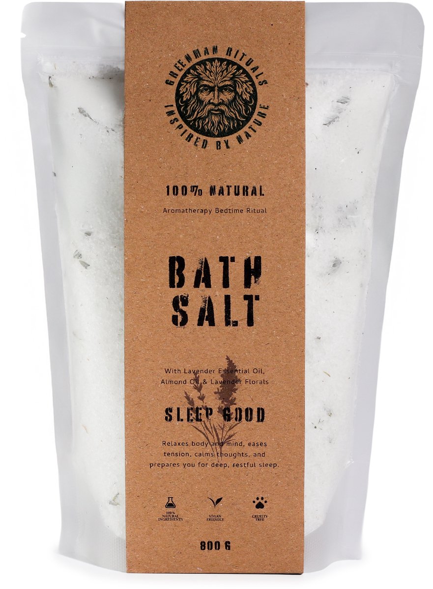 Greenman Rituals - lavendel - epsom - badzout - 800 gram