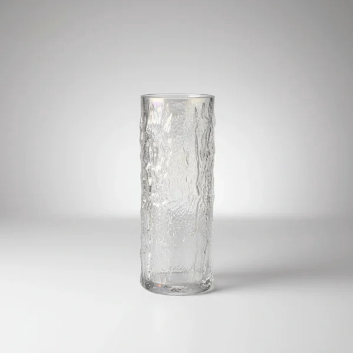 Vaas Ice – glazen design vaas met textuur - 25cm