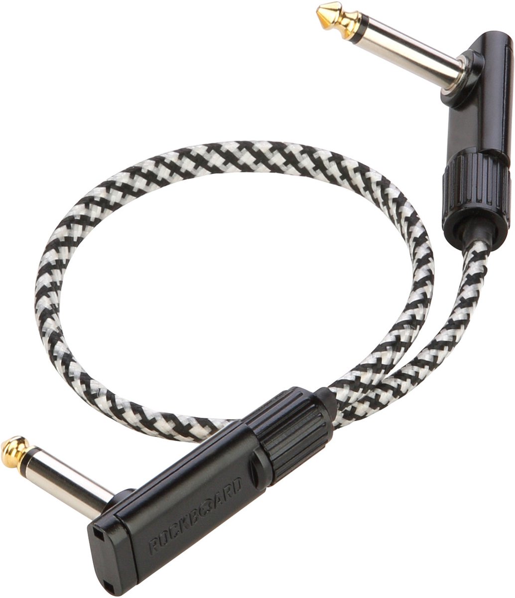 RockBoard Tweed Series Flat Patch Cable Salt&Pepper 30 cm