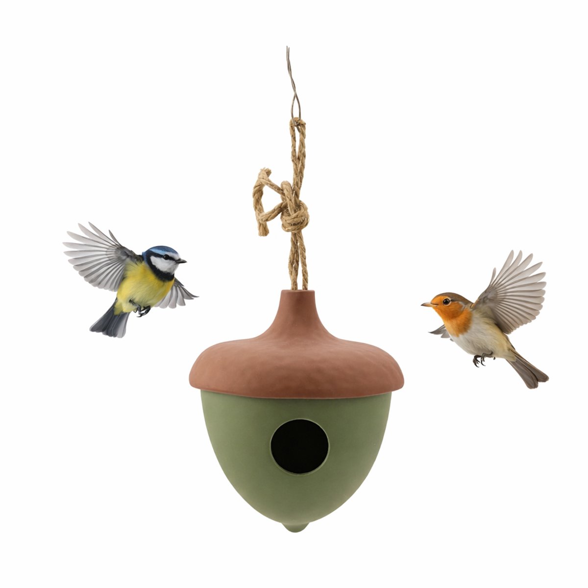 Bol.com Point Virgule vogelhuisje bamboevezel eikel groen aanbieding