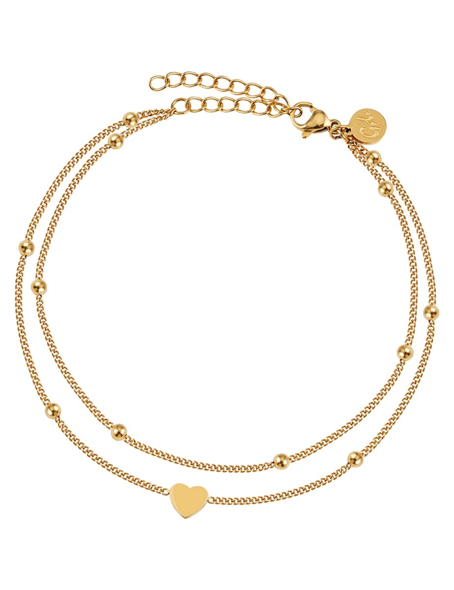 good.designs Enkelketting met hartvormig hangertje