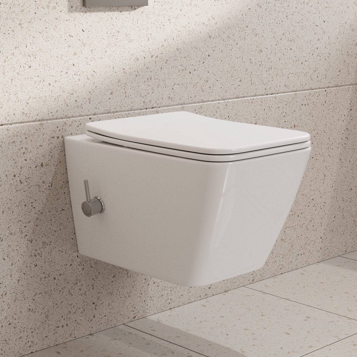 HOROW - Randloos Diepspoel Hangtoilet met Bidet - Soft Close - 51x36x34 cm